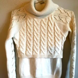 Pretty cream turtleneck style crop sweater